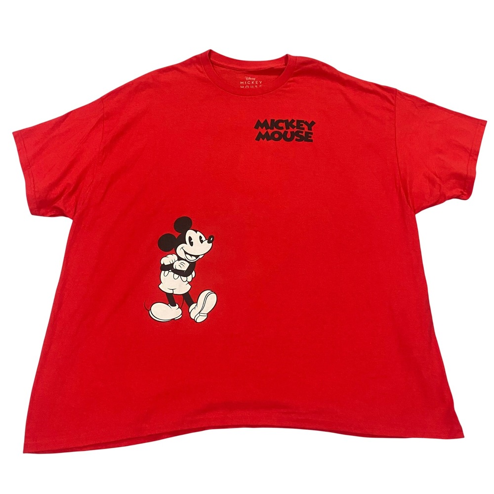 Disney Mickey Mouse Red Graphic T-Shirt Mens 3X Short Sleeve 1928 Cotton Tee
